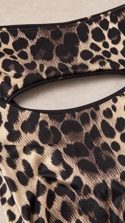 Close-up detail of the bodice and cutout back construction