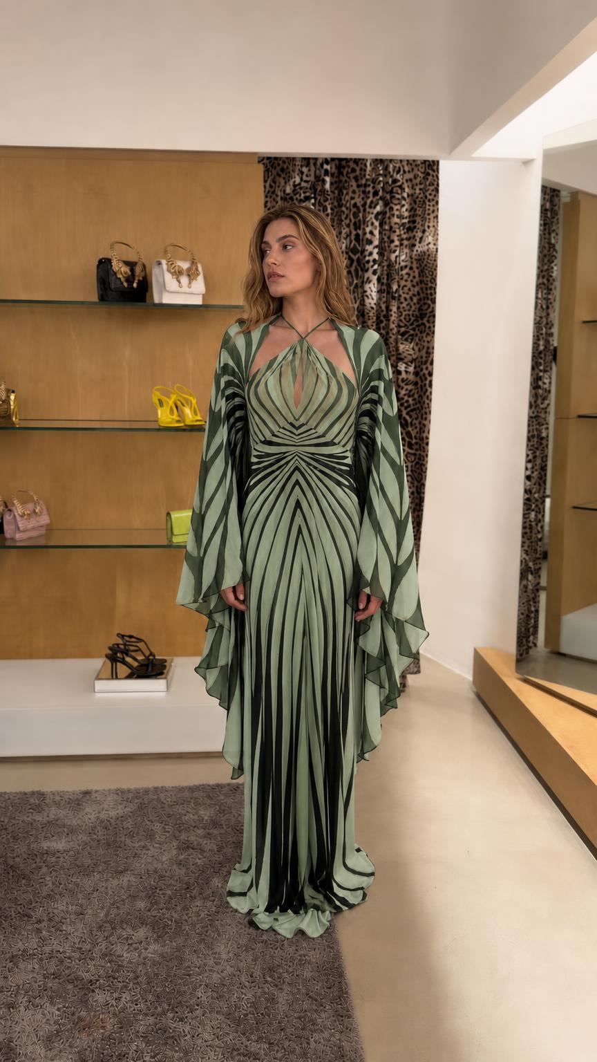 Sage green color variant of the maxi dress