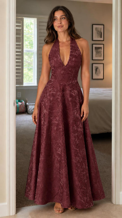 Front view of the burgundy color variant