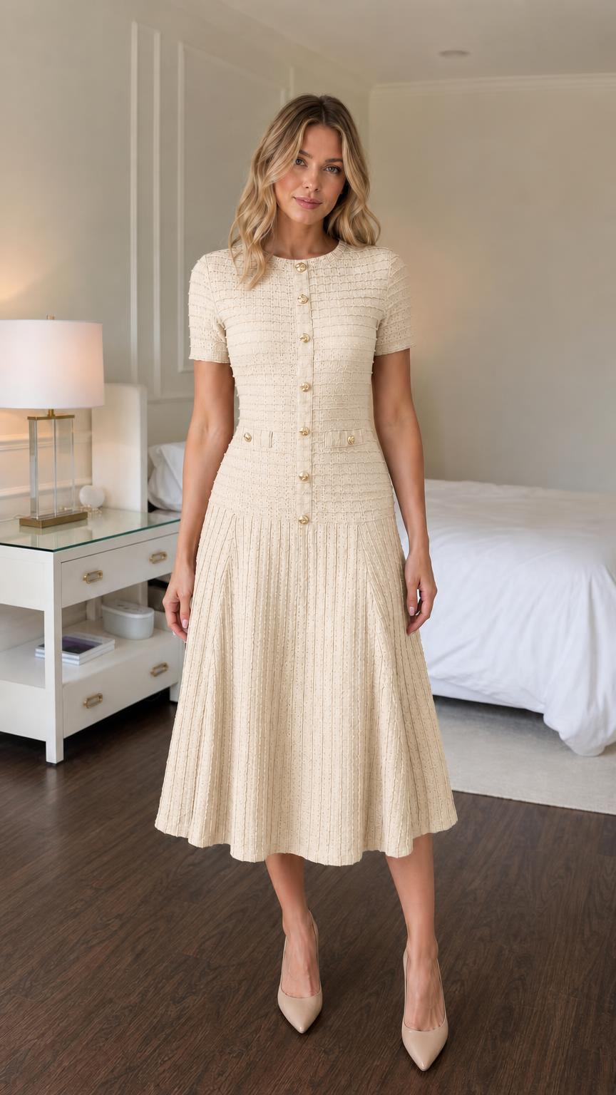 Full front view in cream color variant